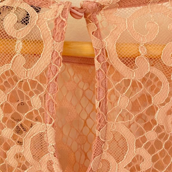 Papaya Women's Dusty Pink With Lace Detailing Long Sleeve Blouse Top Size UK 16 - Picture 4 of 12